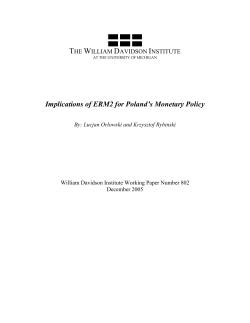 Implications of ERM2 for Poland`s Monetary Policy