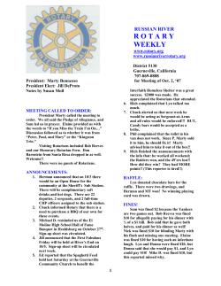 RUSSIAN RIVER R O T A R Y WEEKLY www.rotary.org www