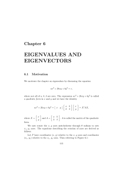 Eigenvalues and Eigenvectors