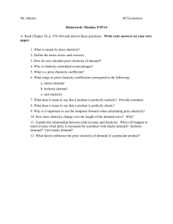 Mr. Maurer AP Economics Homework: Monday 9/29/14 A. Read