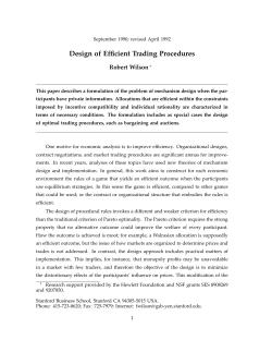 Design of Efficient Trading Procedures