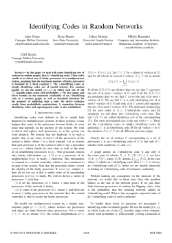 Identifying Codes in Random Networks