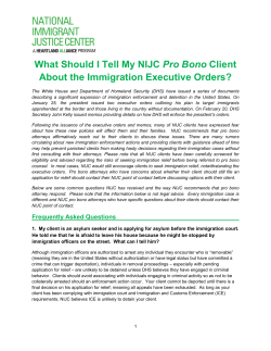 What Should I Tell My NIJC Pro Bono Client About the Immigration