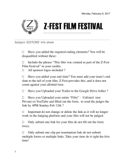 Editor Sheet - Z-Fest Film Festival
