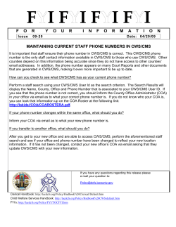 Maintaining Current Staff Phone Numbers on CWS/CMS