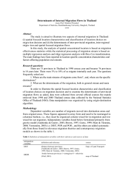 Determinants of Internal Migration Flows in Thailand