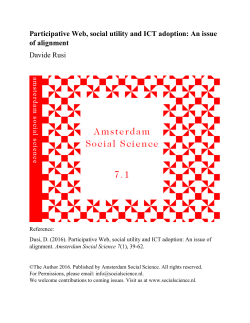 Participative Web, social utility and ICT adoption: An issue of