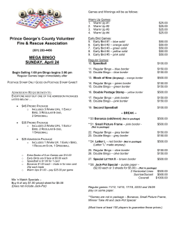 accokeek volunteer fire department`s bingo