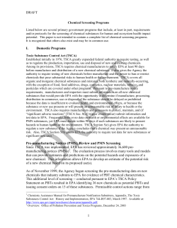 Chemical Screening Programs - Great Lakes Information Network