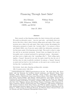 Financing Through Asset Sales