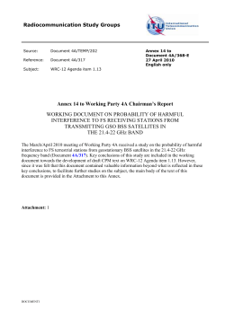 Annex 14 to Working Party 4A Chairman`s Report