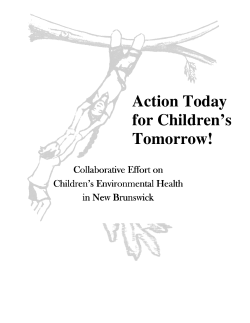 Action today for children`s tomorrow, action strategy, Children`s