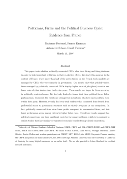 Politicians, Firms and the Political Business Cycle: Evidence