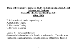 Basic of Probability Theory for Ph.D. students in Education, Social