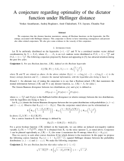A conjecture regarding optimality of the dictator