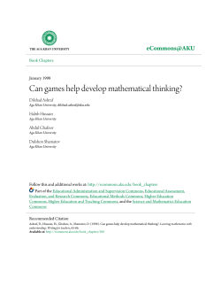 Can games help develop mathematical thinking?
