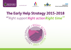 The Early Help Strategy 2015-2018 - Bedford Borough`s Early Help