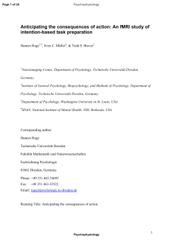 Anticipating the consequences of action: An fMRI