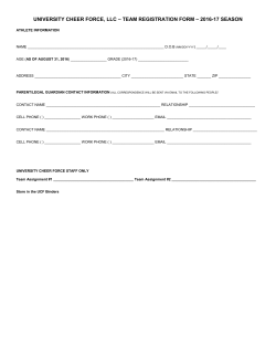 university cheer force, llc – team registration form – 2016