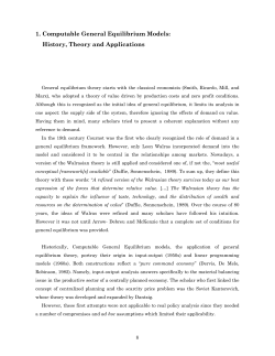 1. Computable General Equilibrium Models: History, Theory and