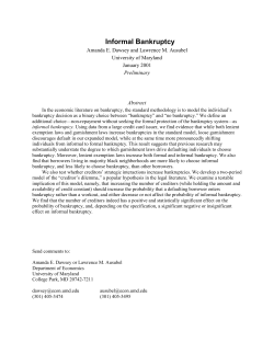 Informal Bankruptcy - Lawrence M Ausubel