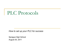 PLC Protocols - Sprague High School