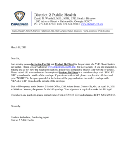 Invitation Cover Letter - District 2 Public Health