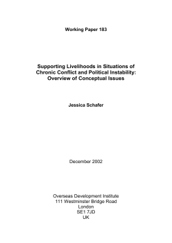 Supporting Livelihoods in Situations of Chronic Conflict and Political