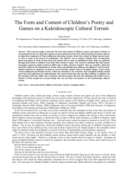 The Form and Content of Children`s Poetry and Games on a