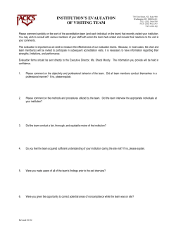 Evaluation of Visit Team