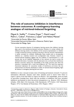 The role of outcome inhibition in interference between outcomes: A
