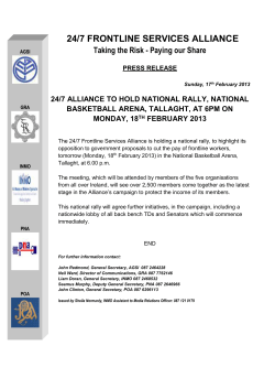 24-7 Frontline Alliance Press Release re Rally 18th February 2013