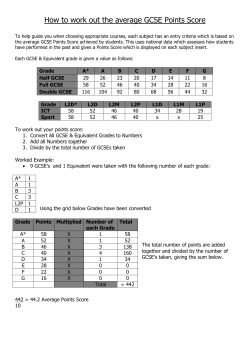 How to work out the average GCSE Points Score