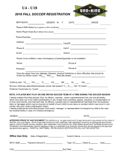 2016-2017 Fall Soccer U4-U19 Registration Form - Sno
