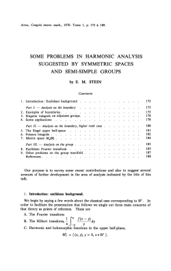 some problems in harmonic analysis suggested by symmetric