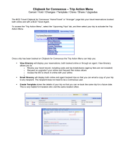 Cliqbook for Connexxus – Trip Action Menu