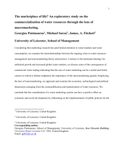 FINAL SUBMISSION WATER MARKETING