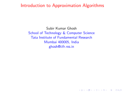 Introduction to Approximation Algorithms