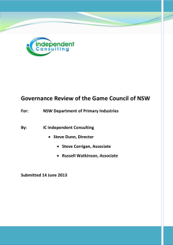 Governance Review of the Game Council of NSW