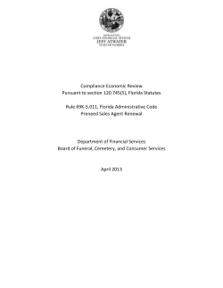 Justification for the Rule - Florida Department of Financial Services