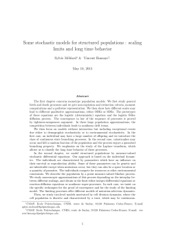 Some stochastic models for structured populations : scaling limits
