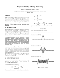 Filtering Projection in Image Processing