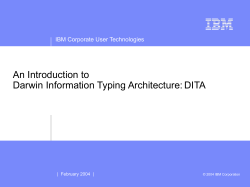 Darwin Information Typing Architeture: DITA
