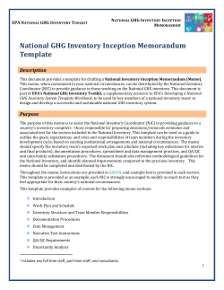 Inception Memorandum
