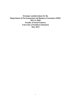 Strategic considerations for the Department of Environmental and