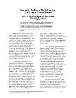 Personality Profiles of North American Professional Football Players
