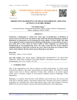 predicting bankruptcy of selected firms by applying altman`s z
