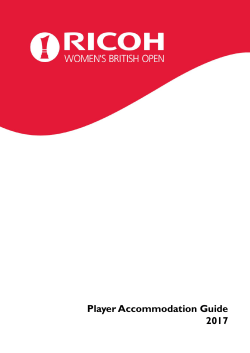 Player Accommodation Guide 2017 - Ricoh Women`s British Open