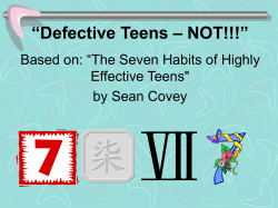 Sean Covey Defective Teens What are the 7