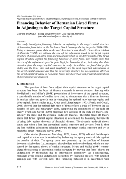 Financing Behavior of Romanian Listed Firms in Adjusting to the